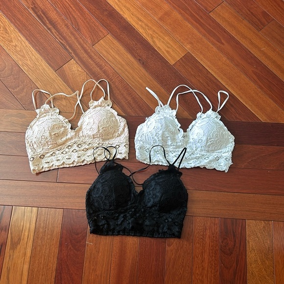 Wish Other - Barely worn bralettes size medium in white, black and tan.